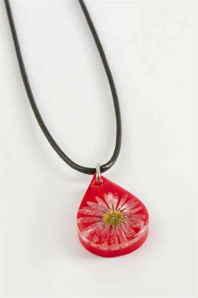 Papatya Oval Epoksi Kolye