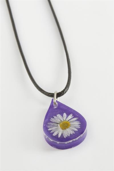 Papatya Oval Epoksi Kolye