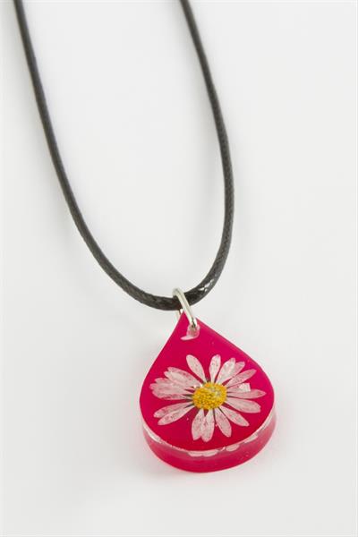 Papatya Oval Epoksi Kolye