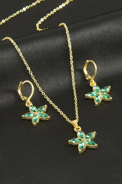 Papatya Taşlı Set Kolye