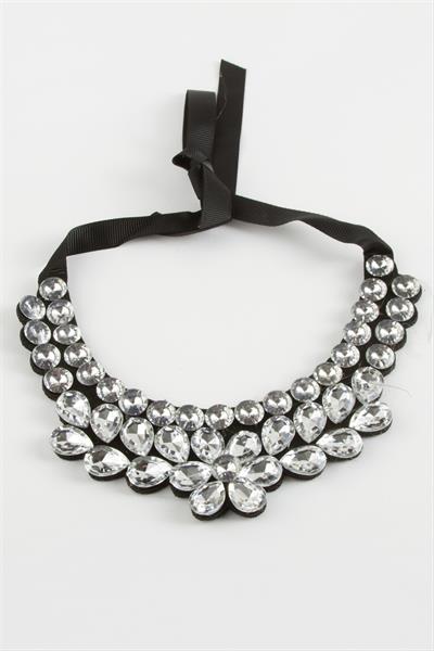 Papatya Taşlı Yaka Kolye