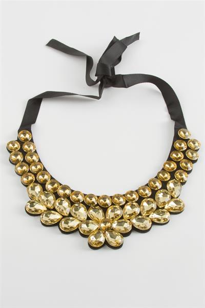 Papatya Taşlı Yaka Kolye