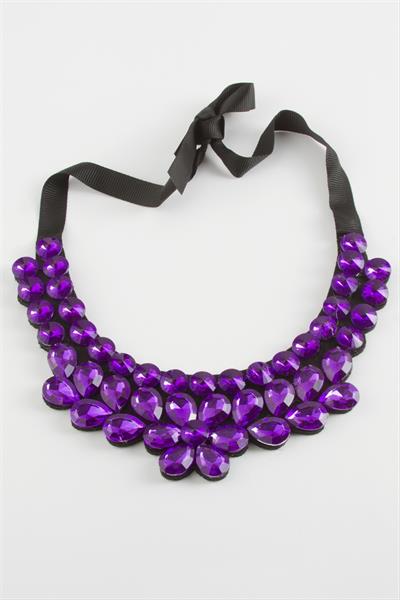 Papatya Taşlı Yaka Kolye