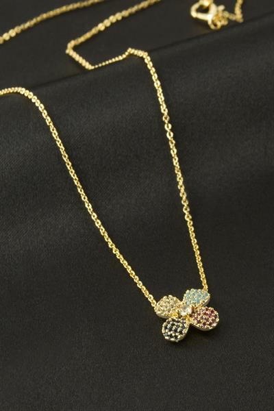 Papatya Zirkon Taşlı Kolye