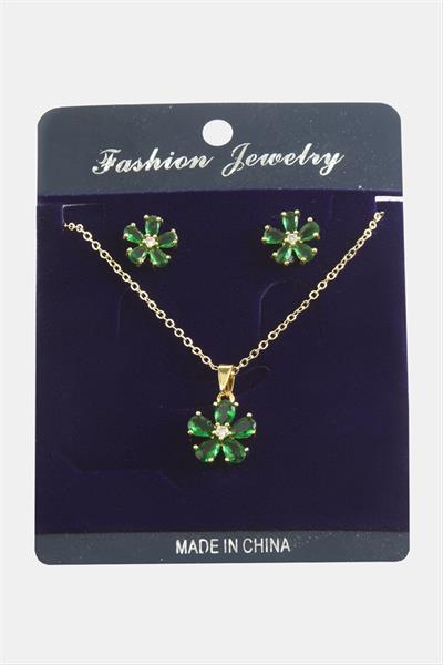 Papatya Zirkon Taşlı Set Kolye