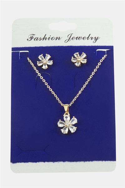 Papatya Zirkon Taşlı Set Kolye