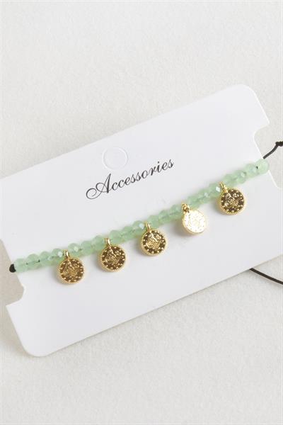 Para Kristal Makrome İp Bileklik