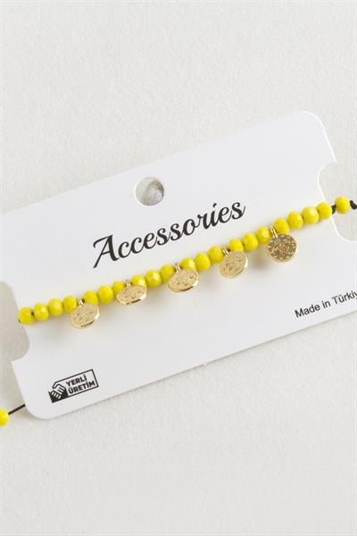 Para Kristal Makrome İp Bileklik