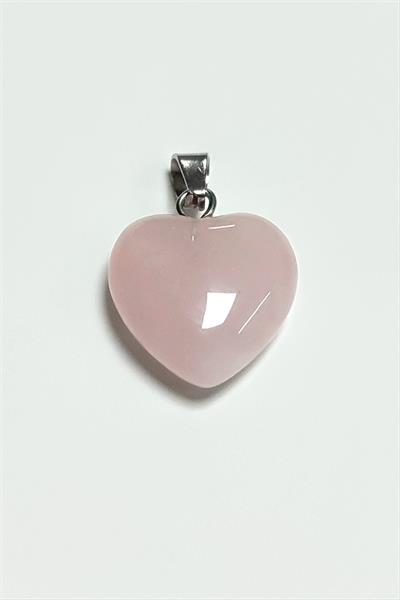 Pembe Kuvars Kalpli Doğaltaş Kolye Ucu Küçük 1,5 cm