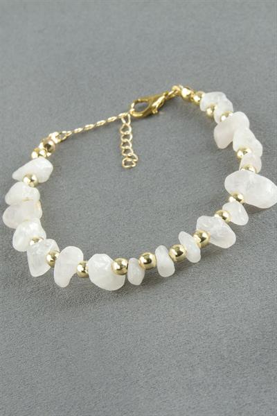 Pembe Kuvars Kırık Doğaltaş Bileklik