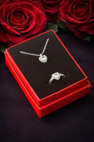 Pnr Kalp Zirkon Taşlı Set Koyle