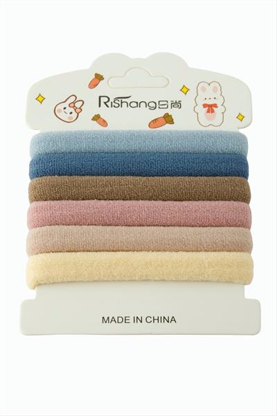 Renkli Havlu Lastikli Toka 6 Adet