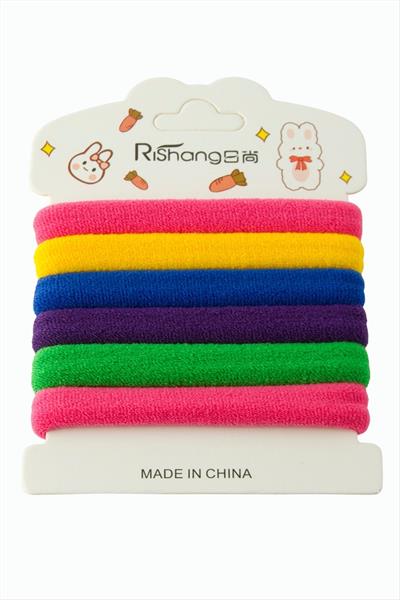 Renkli Havlu Lastikli Toka 6 Adet
