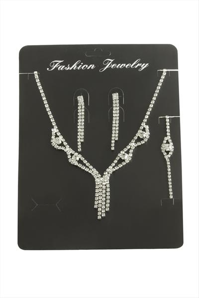 Sallantılı Taşlı Set Kolye