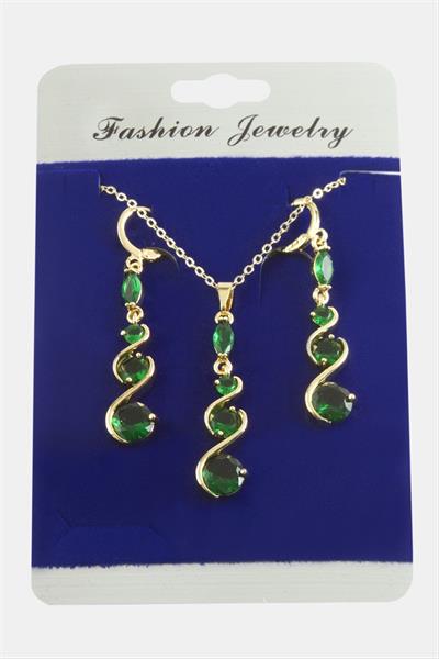 Sargılı Zirkon Taşlı Set Kolye