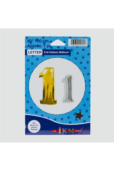 Sarı Renkli 40*100 Rakam Folyo Balon