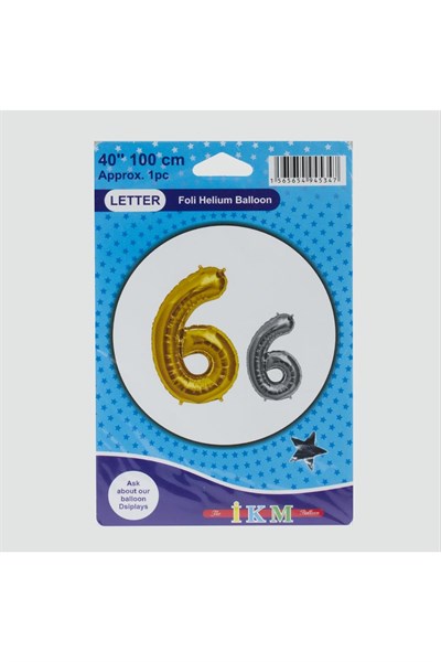 Sarı Renkli 40*100 Rakam Folyo Balon
