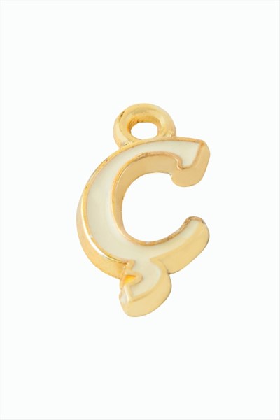 Sarı Renkli Püskül Kolye Ucu Harf