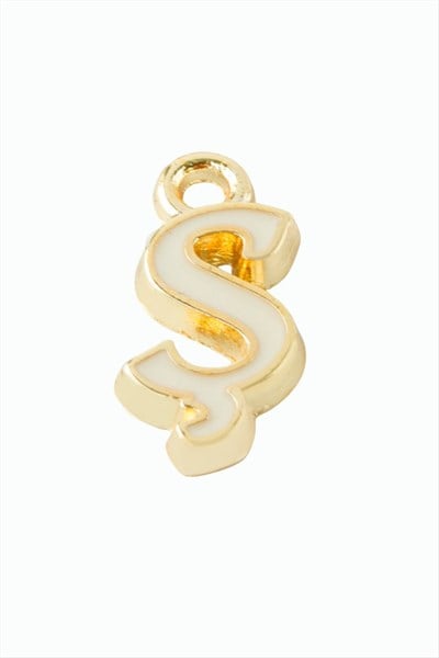 Sarı Renkli Püskül Kolye Ucu Harf