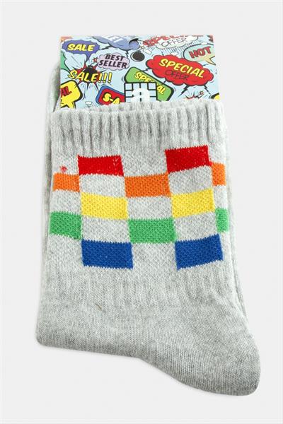 Satranç Desenli Kolej Çorap 8*28