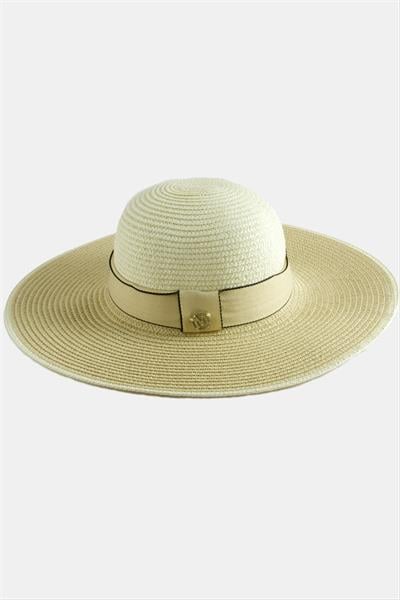 Şeritli Hasır Şapka