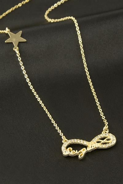 Sevgilim Yazılı Sonsuzluk Şans Kolye