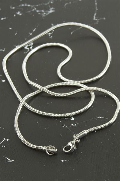 Silindir Zincir Çelik Kolye 55 cm