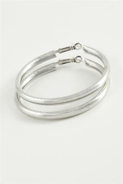 Simli Boru Halka Küpe 4,5 cm