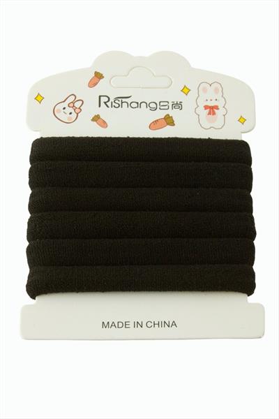 Siyah Havlu Lastikli Toka 6 Adet