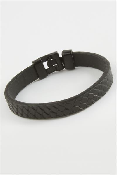 Siyah Renkli Kaliteli Suni Deri Bileklik