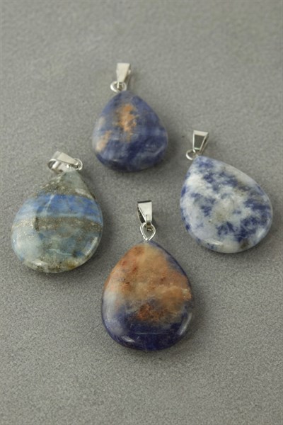 Sodalit Oval Doğaltaş Kolye Ucu 1 Adet