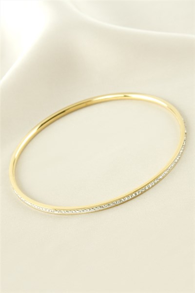 Taşlı Ajda Lüks Çelik Bilezik 2 mm