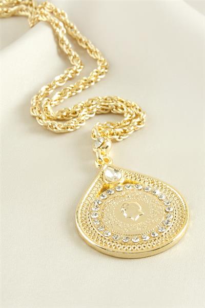 Tuğra Taşlı Uçlu Kolye