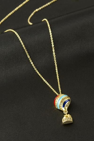 Uçan Balon Zirkon Taşlı Kolye