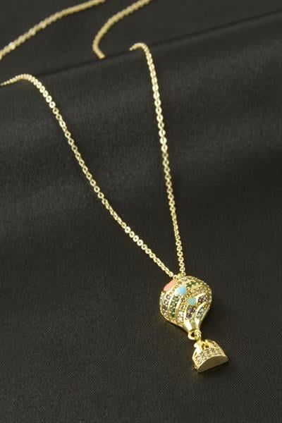 Uçan Balon Zirkon Taşlı Kolye