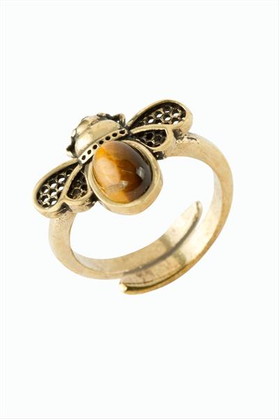 Uğur Böceği Doğaltaşlı Otantik Yüzük