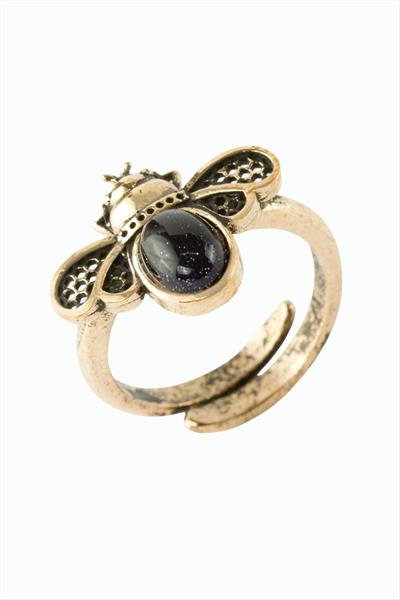 Uğur Böceği Doğaltaşlı Otantik Yüzük