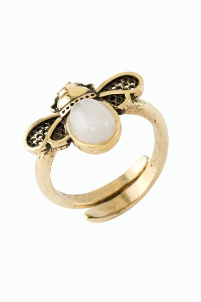 Uğur Böceği Doğaltaşlı Otantik Yüzük