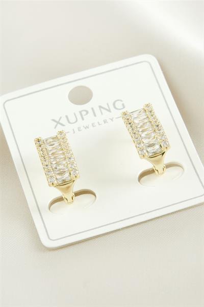 Xuping Baget Taşlı Lüks Çelik Küpe