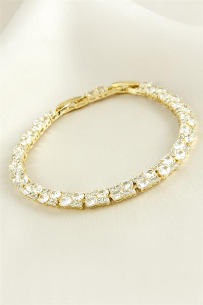 Xuping Dikdörtgen Zirkon Taşlı Lüks Çelik Bileklik