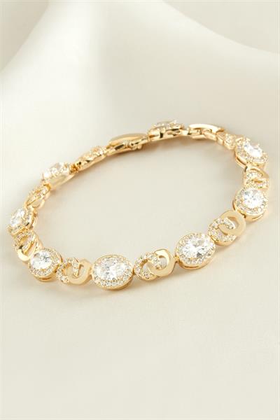 Xuping Oval Zirkon Taşlı Lüks Çelik Bileklik