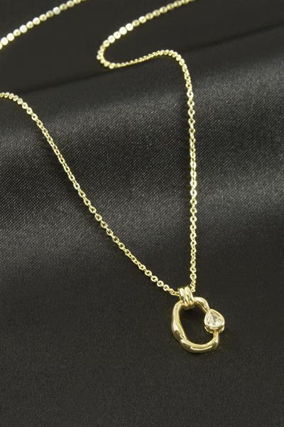 Xuping Oval Zirkon Taşlı Lüks Çelik Kolye