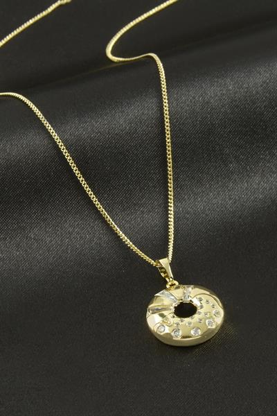 Xuping Simit Zirkon Taşlı Lüks Çelik Kolye