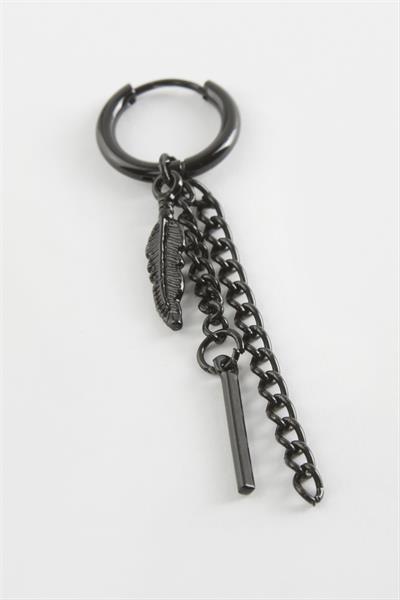 Yaprak Çubuk Erkek Çelik Küpe