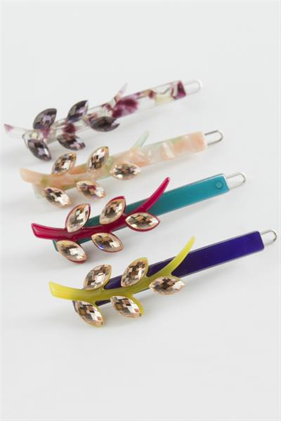 Yaprak Taşlı Klipsli Toka