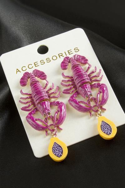 Yengeç Mineli Küpe