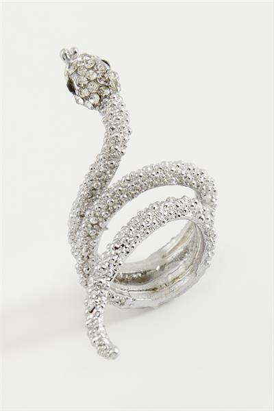 Yılan Taşlı Metal Yüzük