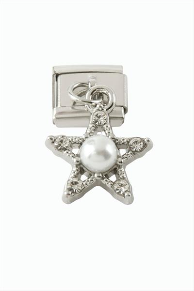 Yıldız İnci Sallatılı Çelik Charm