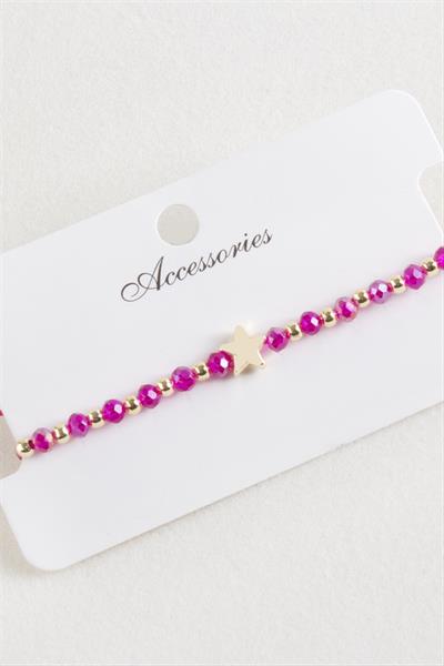 Yıldız Kristal Makrome İp Bileklik