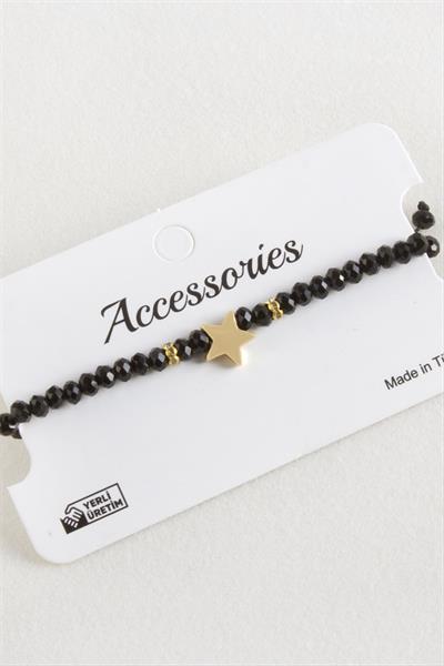 Yıldız Kristal Makrome İp Bileklik